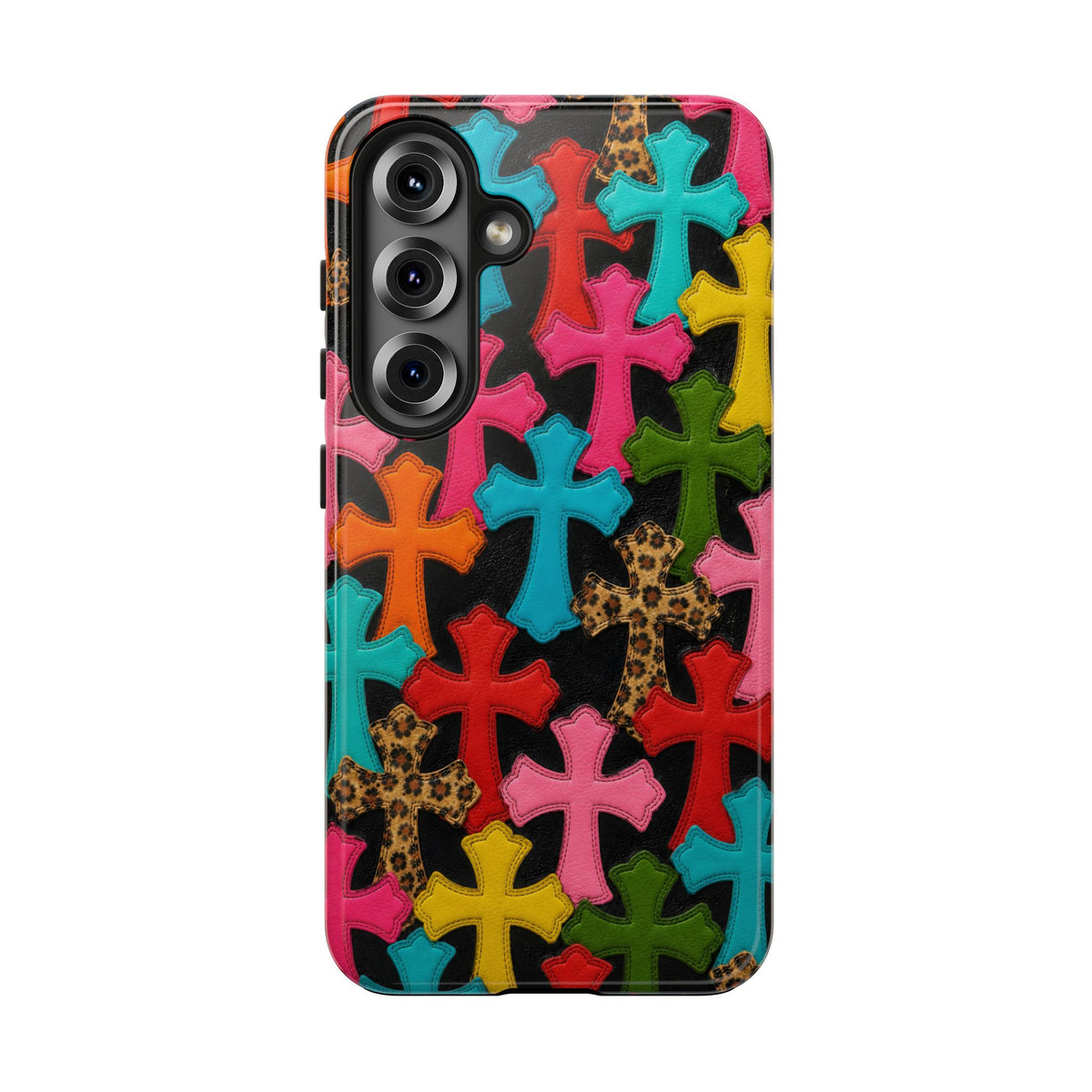 Chrome Hearts Multicolor Leather Printed Phone Case