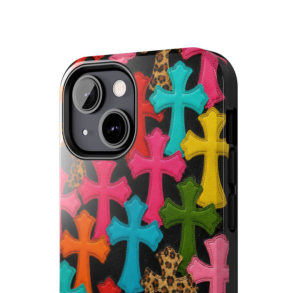 Chrome Hearts Multicolor Leather Printed Phone Case