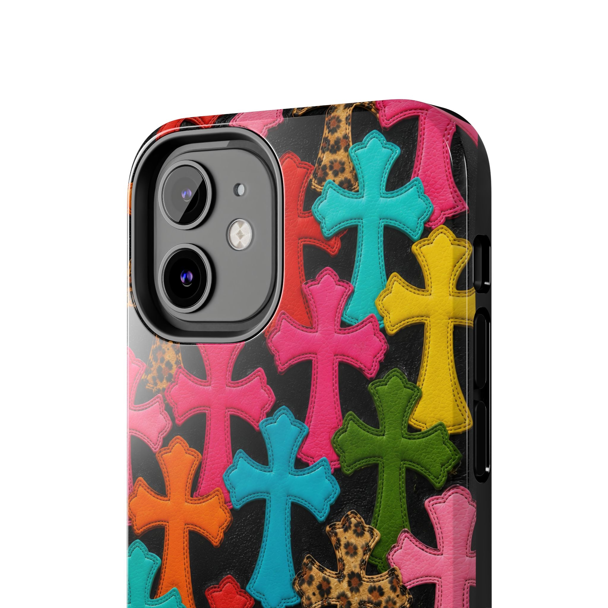 Chrome Hearts Multicolor Leather Printed Phone Case