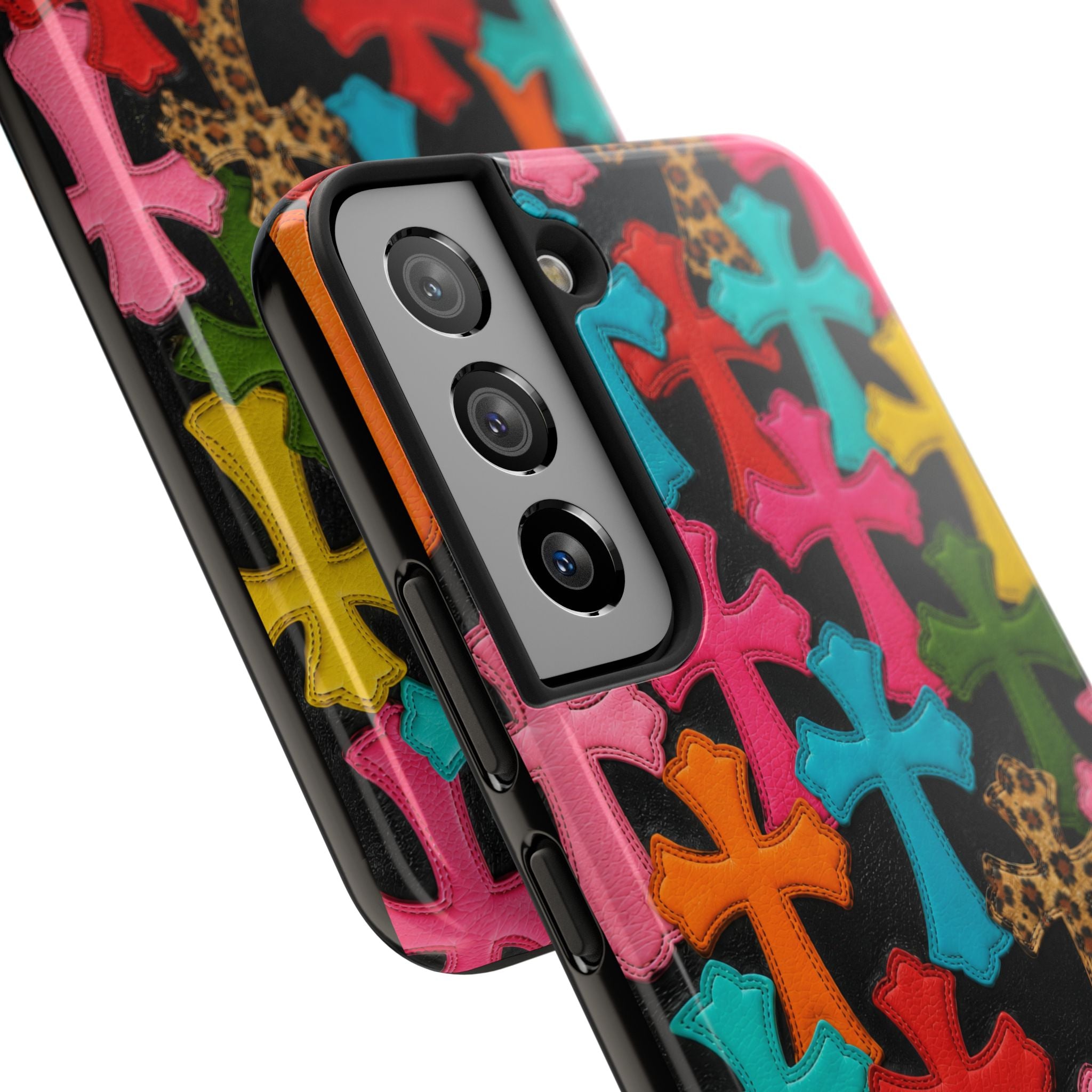 Chrome Hearts Multicolor Leather Printed Phone Case