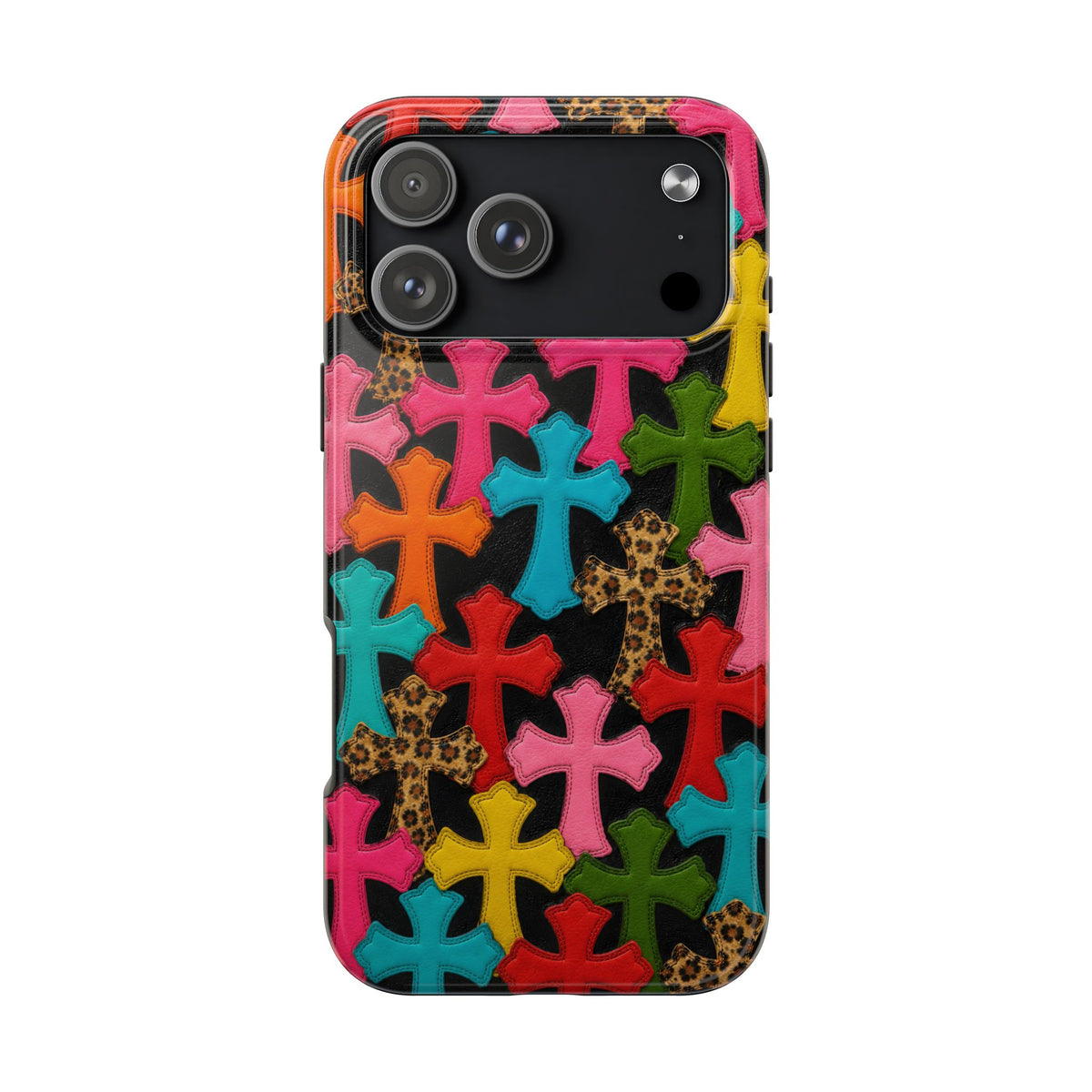 Chrome Hearts Multicolor Leather Printed Phone Case