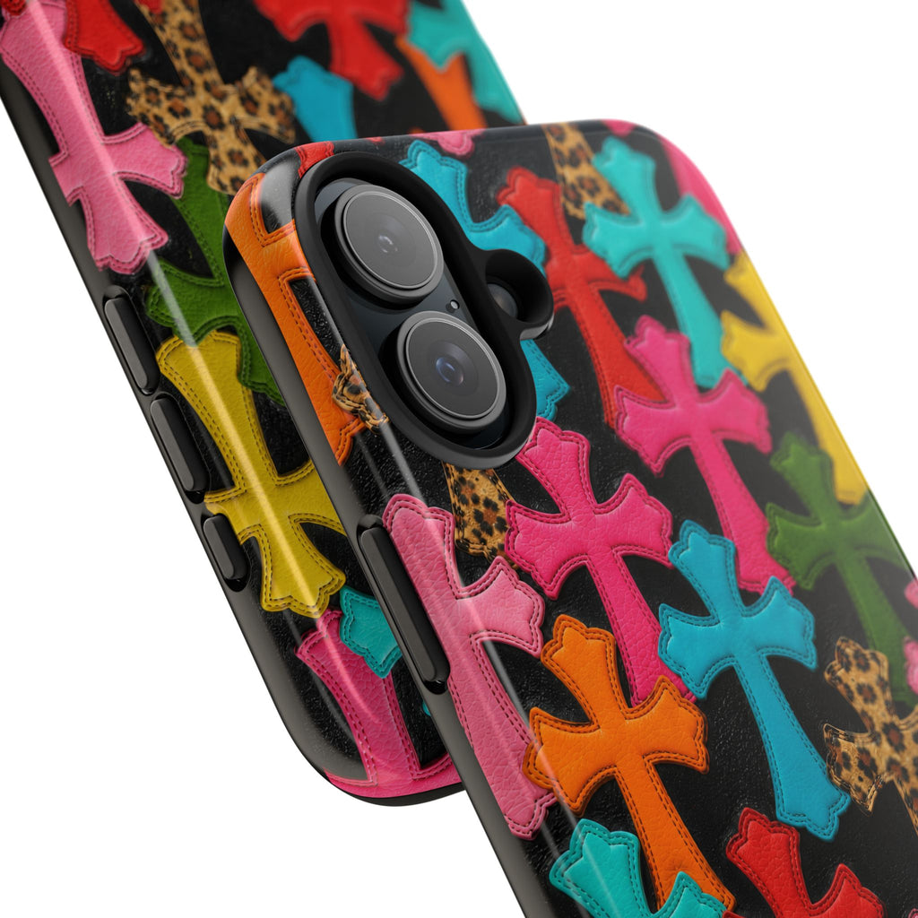 Chrome Hearts Multicolor Leather Printed Phone Case